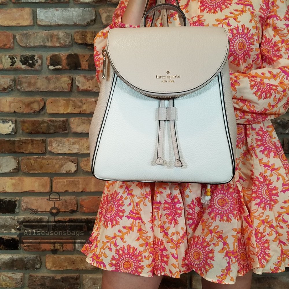 Warm Beige Parchment Kate Spade Leila MD Backpack - Picture 7 of 10